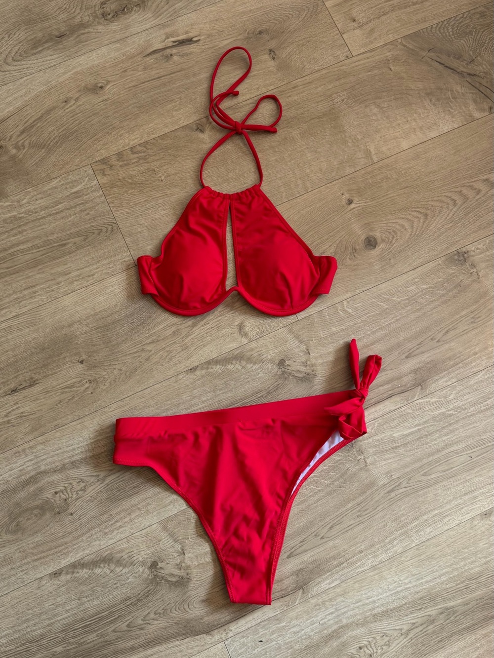 Red Halter Bikini Set - Women's Swim